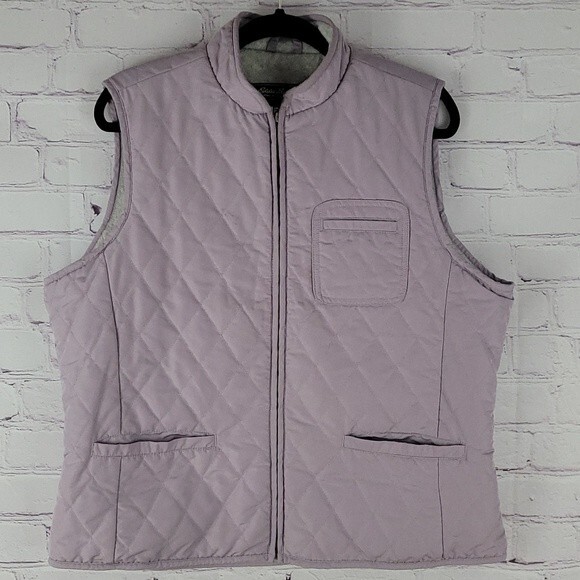 Eddie Bauer Purple Quilt Pattern Vest With Zipper Closure. Size Extra Large. - Picture 1 of 10